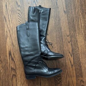 🦄🦄 SAKS FIFTH AVENUE Black Leather Riding Knee-High Boots